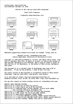 Atari 8-Bit Computers FAQ, TEXT Format