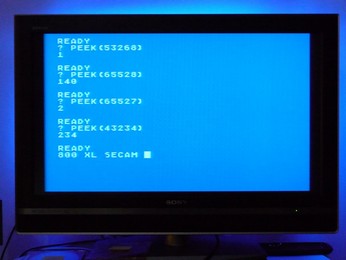 SECAM Atari 800XL PEEKs to important addresses