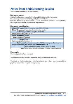 Notes from Brainstorming Session, BKUP-1983-08-24-MEMO-0015A-F