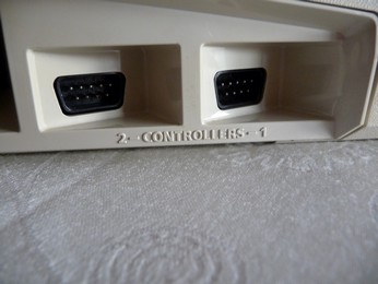 Atari 1200XL Joystick connectors close-up