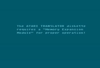 Attempting to boot the Translator on an Atari 600XL with 16 KiB of RAM