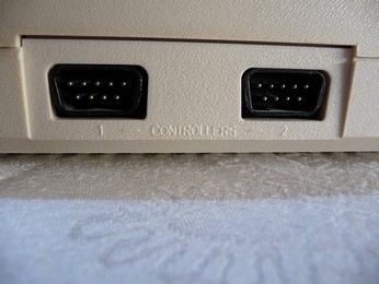 PAL Atari 800XL Joystick connectors close-up