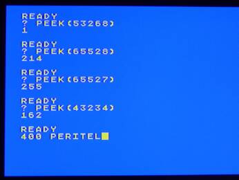 Peritel Atari 400 PEEKs to important addresses
