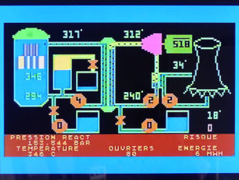 Peritel Atari 800 Centrale nucleaire, version Peritel, Image via Monitor (video composite)
