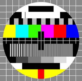 Peritel Atari 800, PAL colour test card, on colour tv set